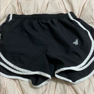 black varsity athletic shorts